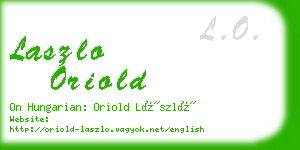 laszlo oriold business card